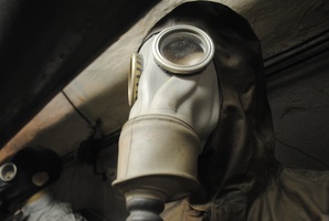 Plynová maska - Expozice v protiatomovém krytu pod Parukářkou