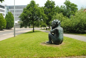 Malý Marťan - socha v parku Hadovka