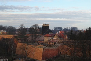 Výhled na CHebský hrad od altánu u hradu