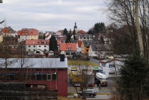 Výhled na Hohenberg s kostelem svaté Elisabeth 