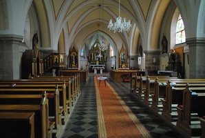 Interiér kostela nanebevzetí panny Marie v Mukařově