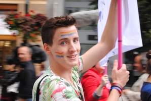 Průvod Prague Pride 2014 v ulici Na Příkopě