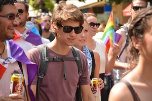 Průvod Prague Pride 2015 v ulici Na Příkopě 