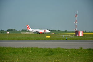 Airbus A319 společnosti ČSA přistávající na letišti Praha